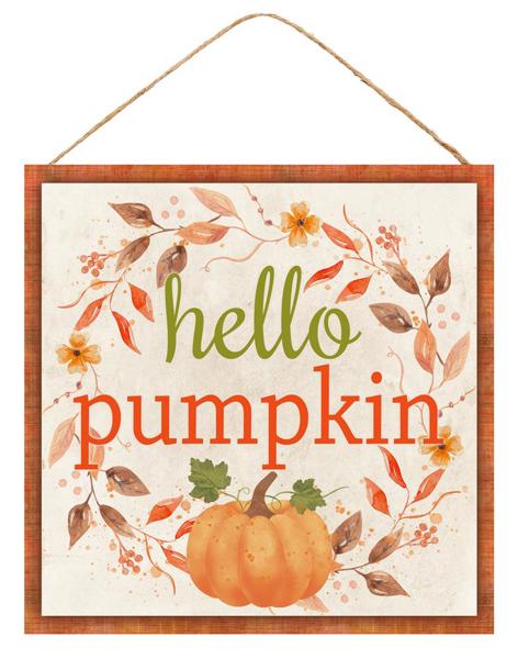 10"Sq Hello Pumpkin Sign