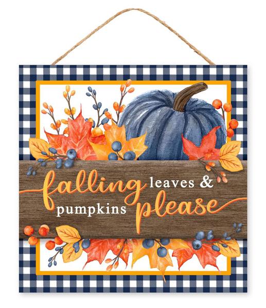 10"Sq Falling Leaves & Pumpkins Please