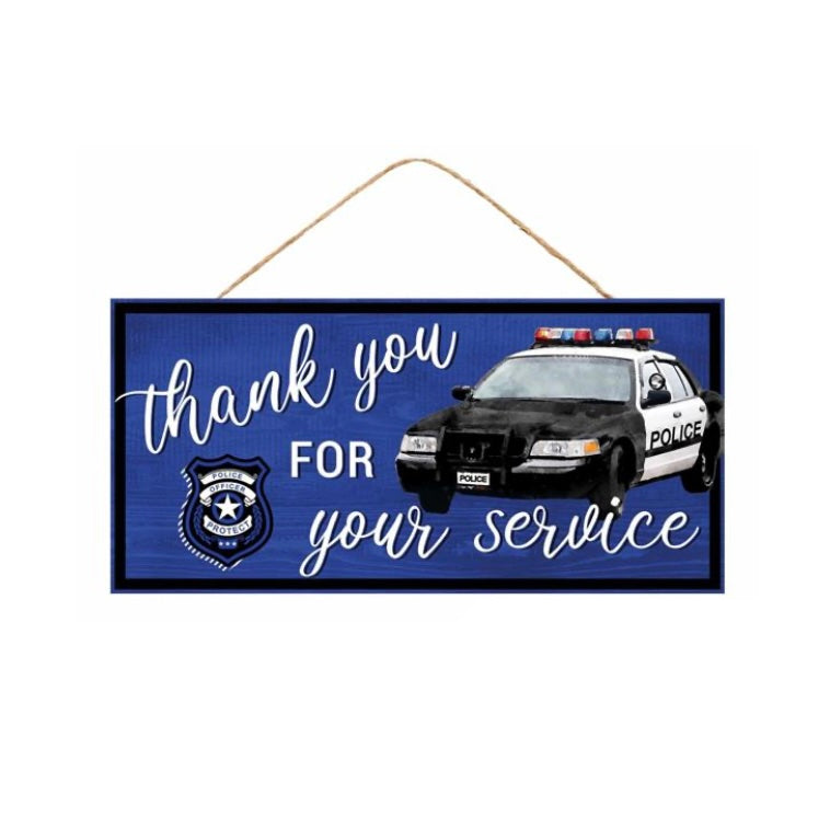 12.5"L Thank You Police Sign