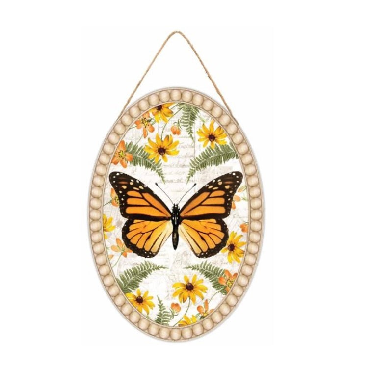 13"H Monarch Butterfly Oval Sign
