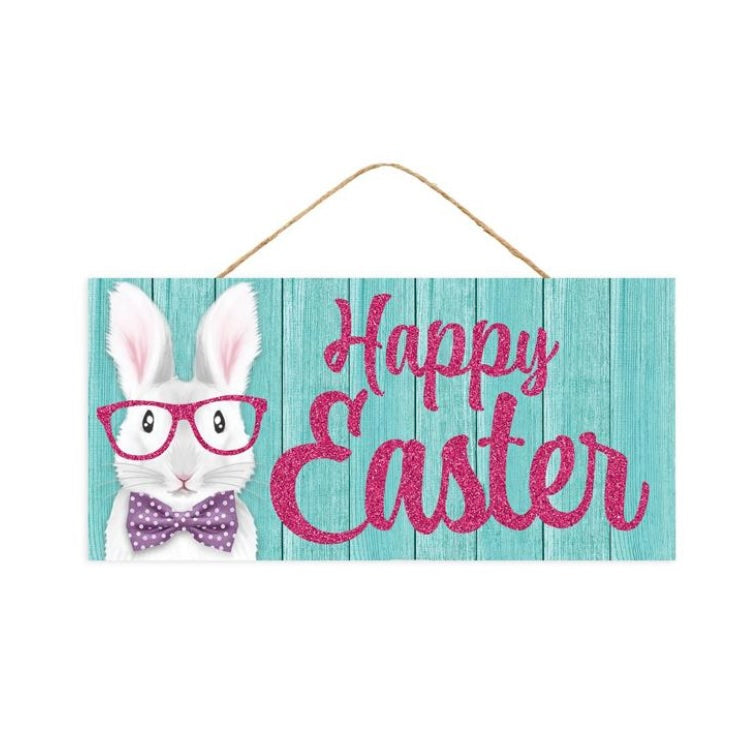 12.5"Lx6"H Happy Easter Bunny Sign
