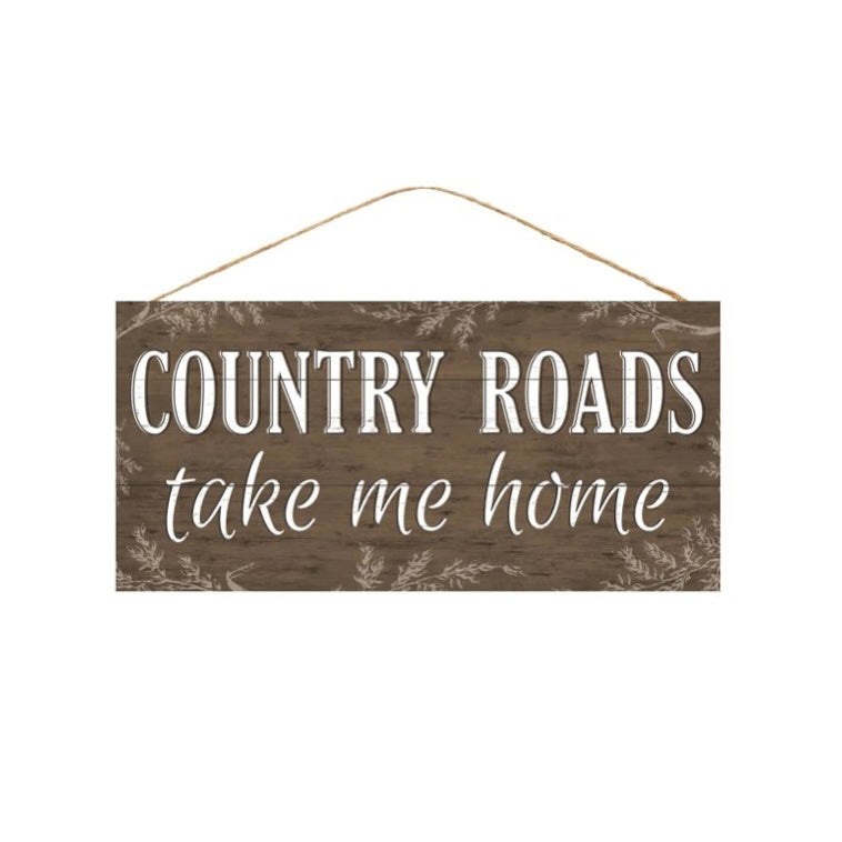 12.5"L x 6"H Country Roads Sign