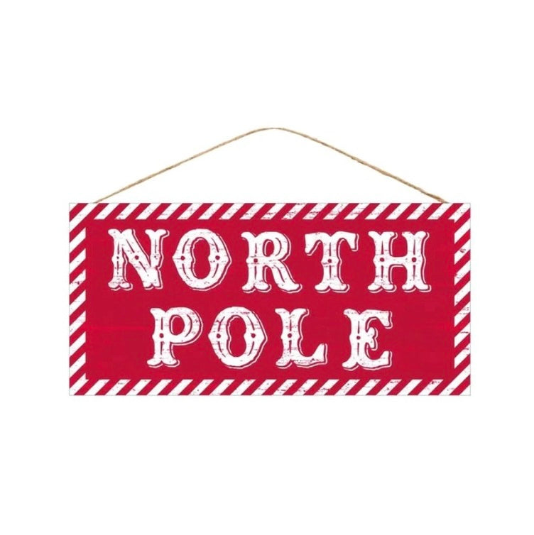 12.5"L X 6"H North Pole Sign