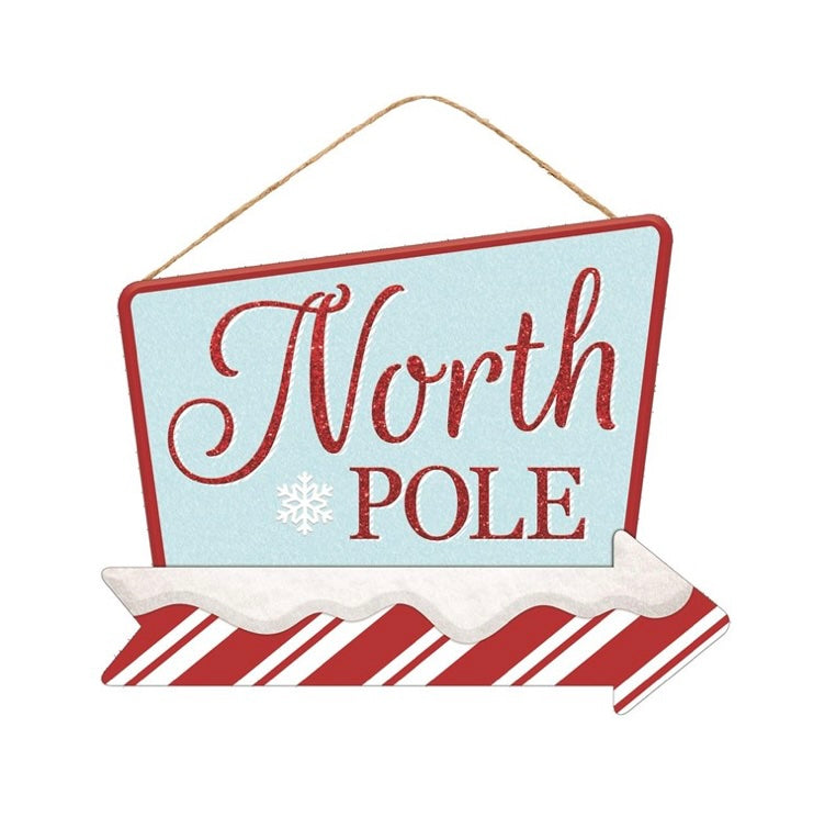 12.5"L x 10"H North Pole Sign