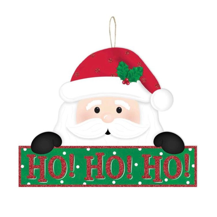 12.75"L x 10"H "Ho Ho Ho" Santa Sign