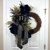 Blue & Gold Magnolia Wreath Kit