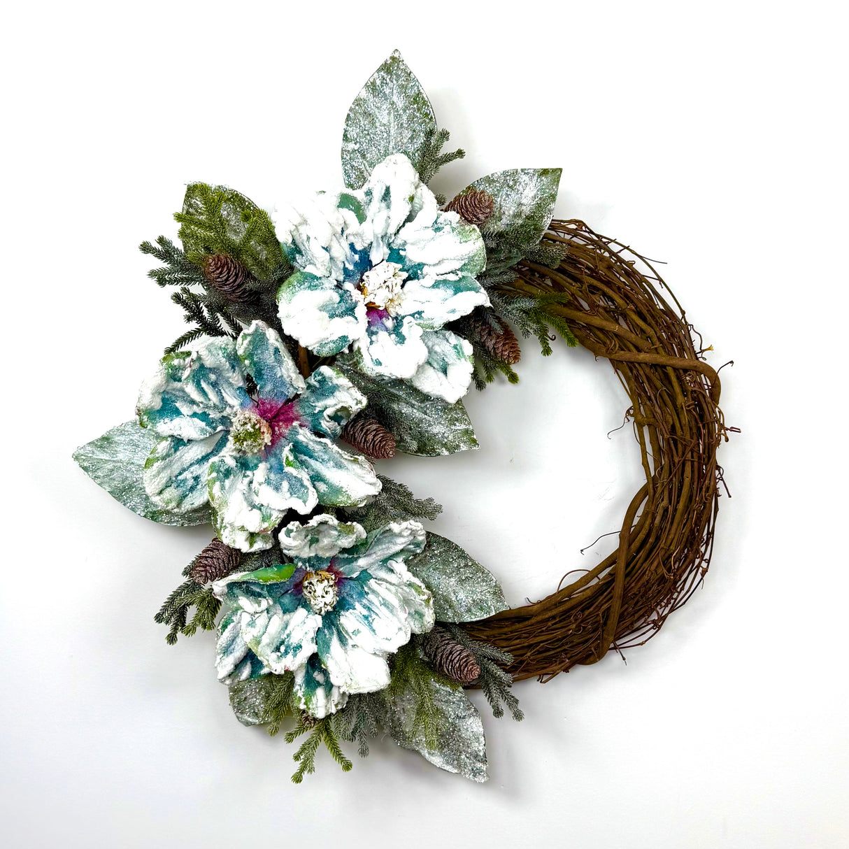 Blue Snowy Magnolia Wreath Kit