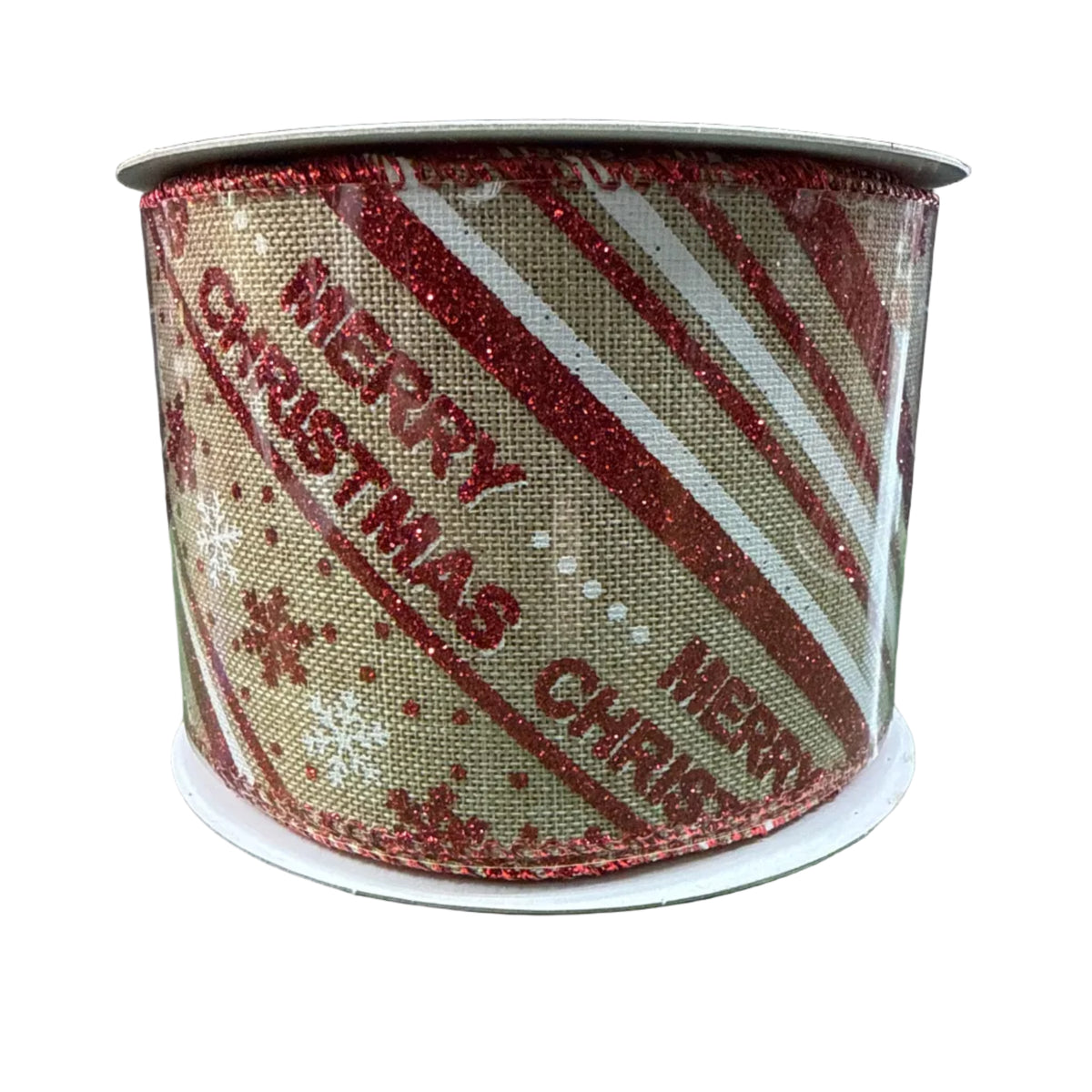 2.5” Merry Christmas Snowflake Glitter Ribbon – Nick's Seasonal Décor