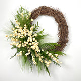 Cream Berry and Norfolk Wreath Kit