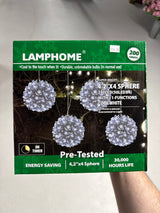 4.2" 200LED Sphere,With 11-Functions (Cool White) (Set of 4)