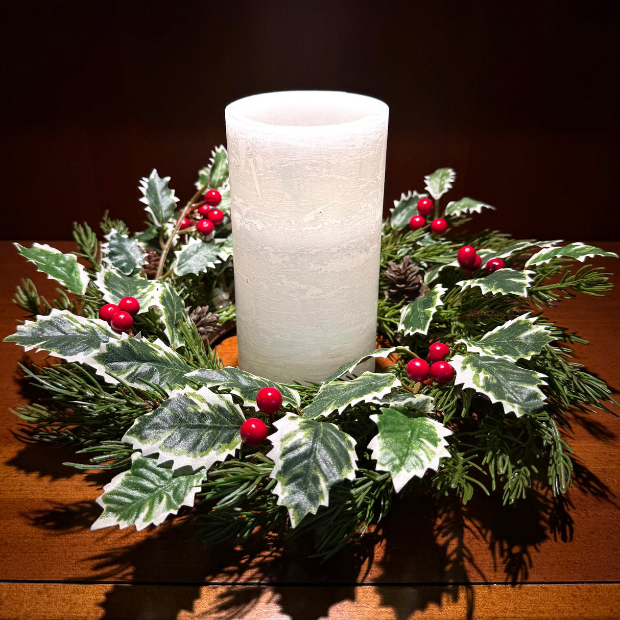 Holly Candle Ring Arrangement Kit