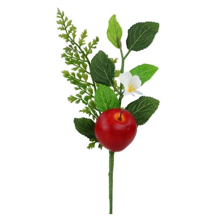 10"L Mixed Greenery Apple Pick