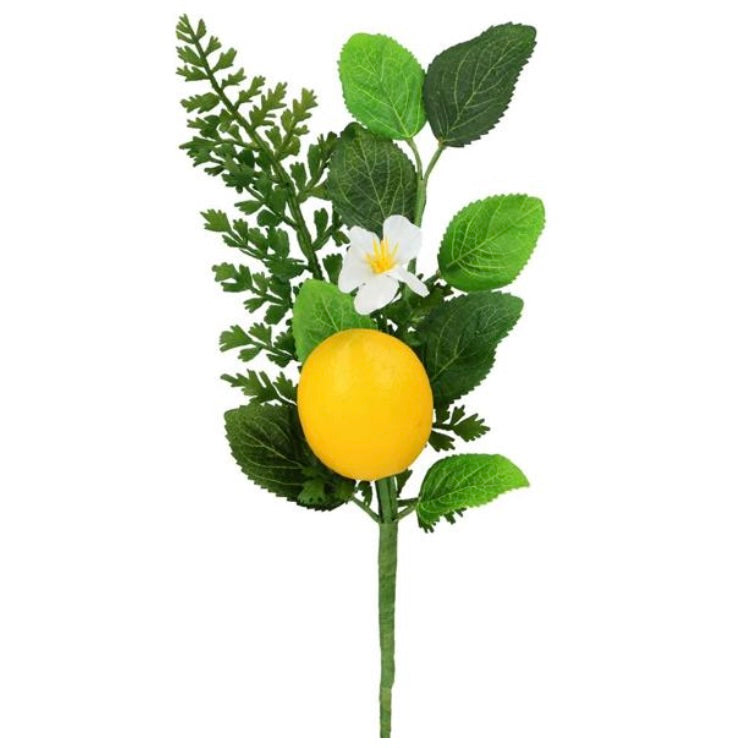 10"L Mixed Greenery Lemon Pick