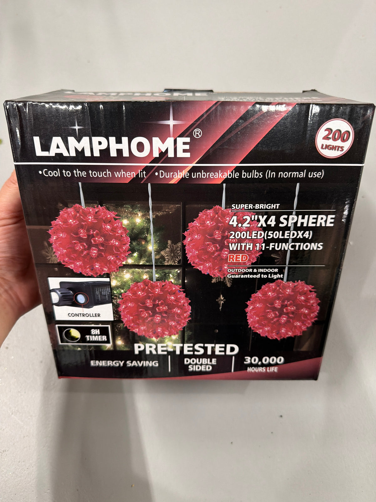 4.2"*4 200LED (50LED*4) Sphere, With 11- Functions (Red)
