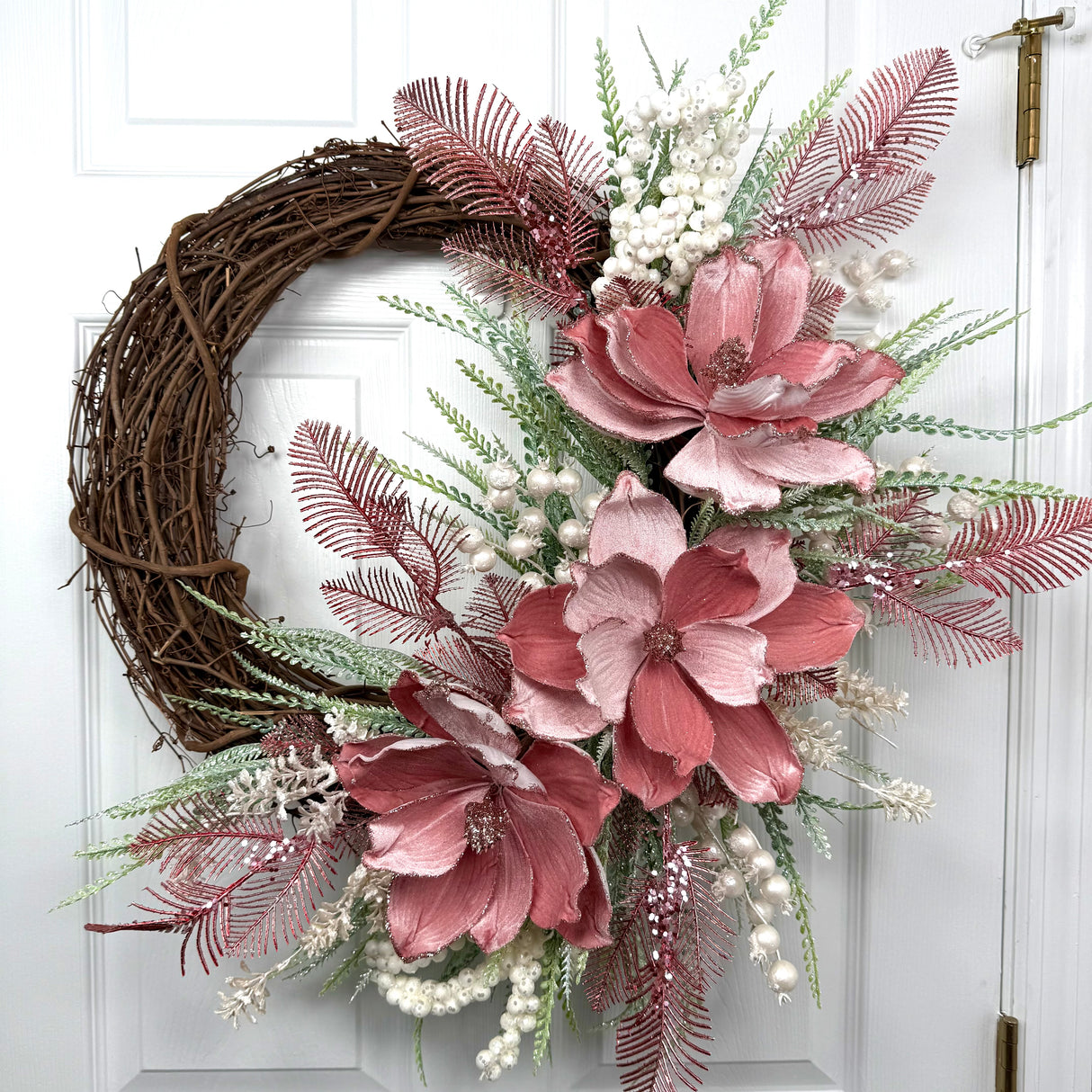 Pink Rose Gold Magnolia Wreath Kit