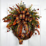 Orange & Blue Plaid Wreath Kit