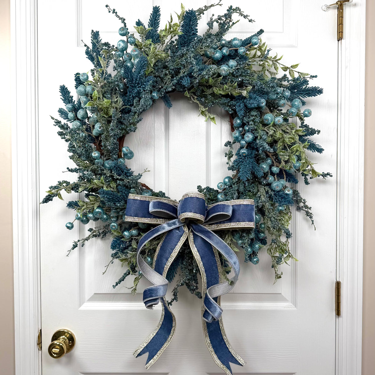 Blue Christmas Winter Wreath (Completed Design)