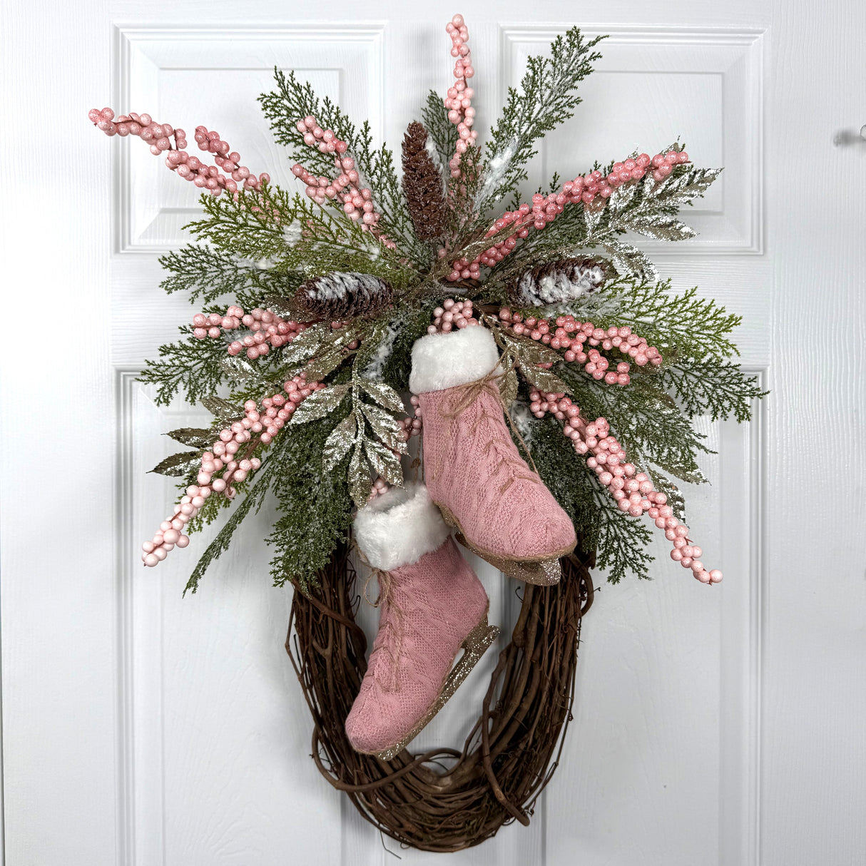 Pink Berry Skates Wreath Kit
