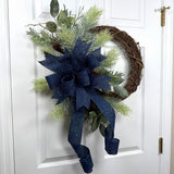 Navy Blue Pinecone Wreath Kit