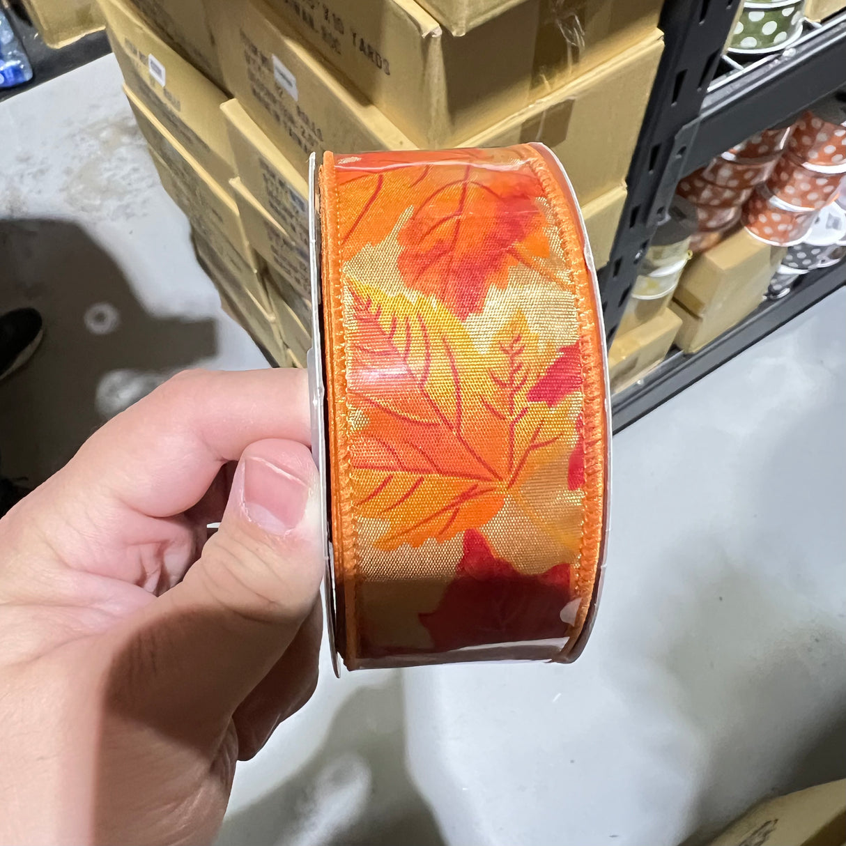 1.5” Wired Maple Leaf Ribbon