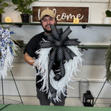 Black/White Polka Dot Beaded Grass Wreath Kit
