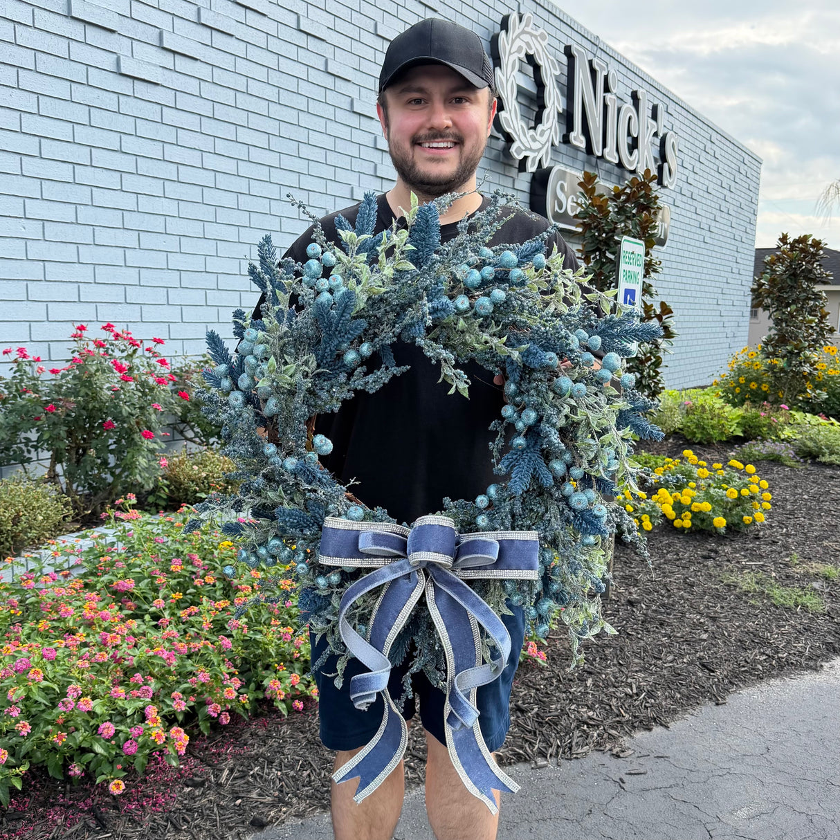 Blue Christmas Winter Wreath (Completed Design)