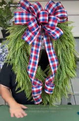 Patriotic Plaid Beaded Grass Wreath Kit