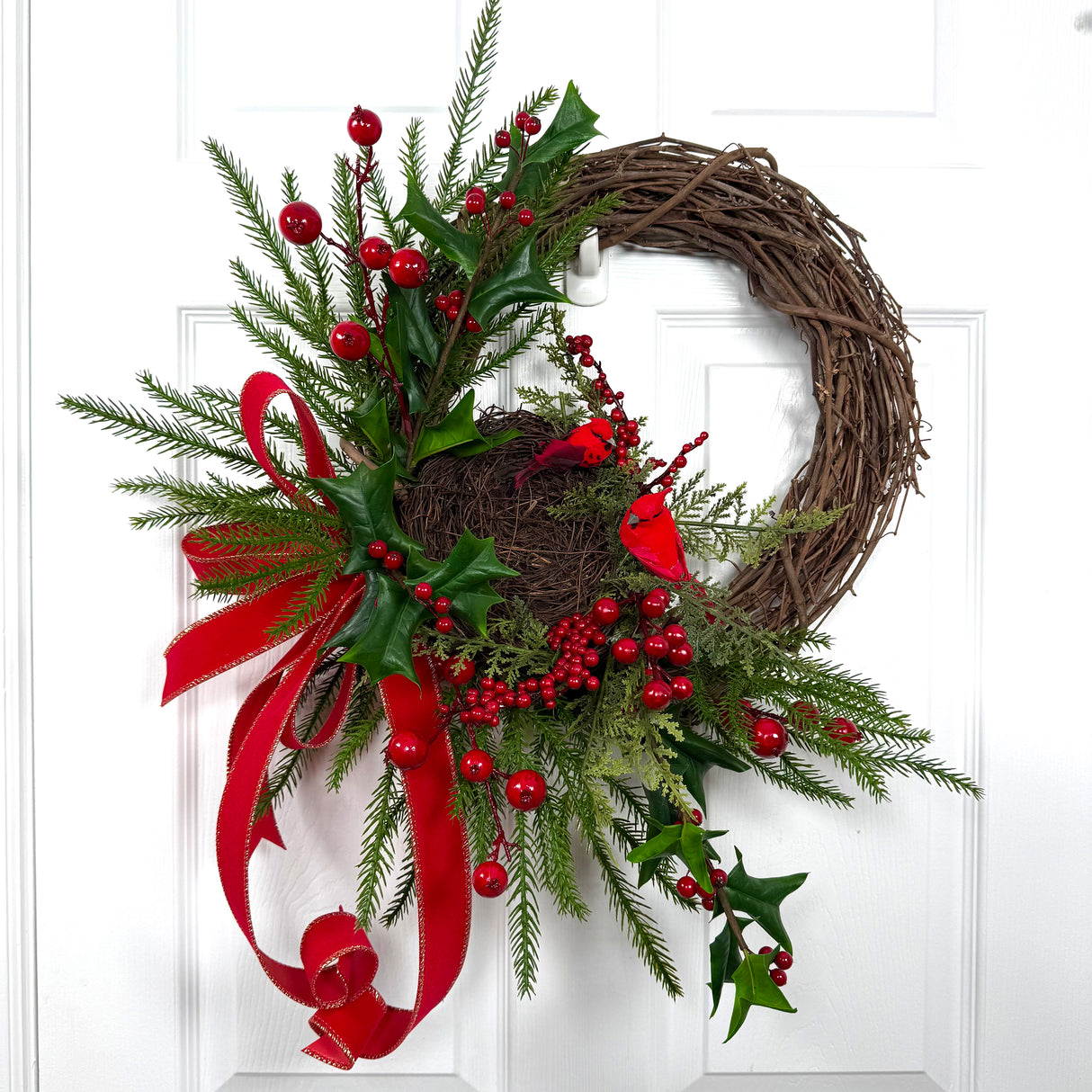 Holly Cardinal Wreath Kit