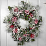 Snowy Red Rose Wreath Kit