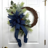 Navy Blue Pinecone Wreath Kit
