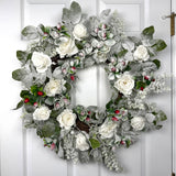 Snowy White Rose Wreath Kit