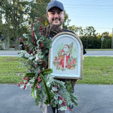 Vintage Santa Oval Christmas Wreath