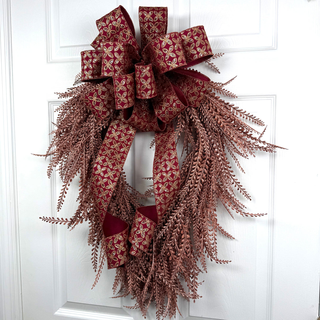 Red/Brown Beaded Grass Wreath Kit