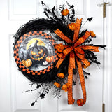 Black & Orange Halloween Wreath Kit