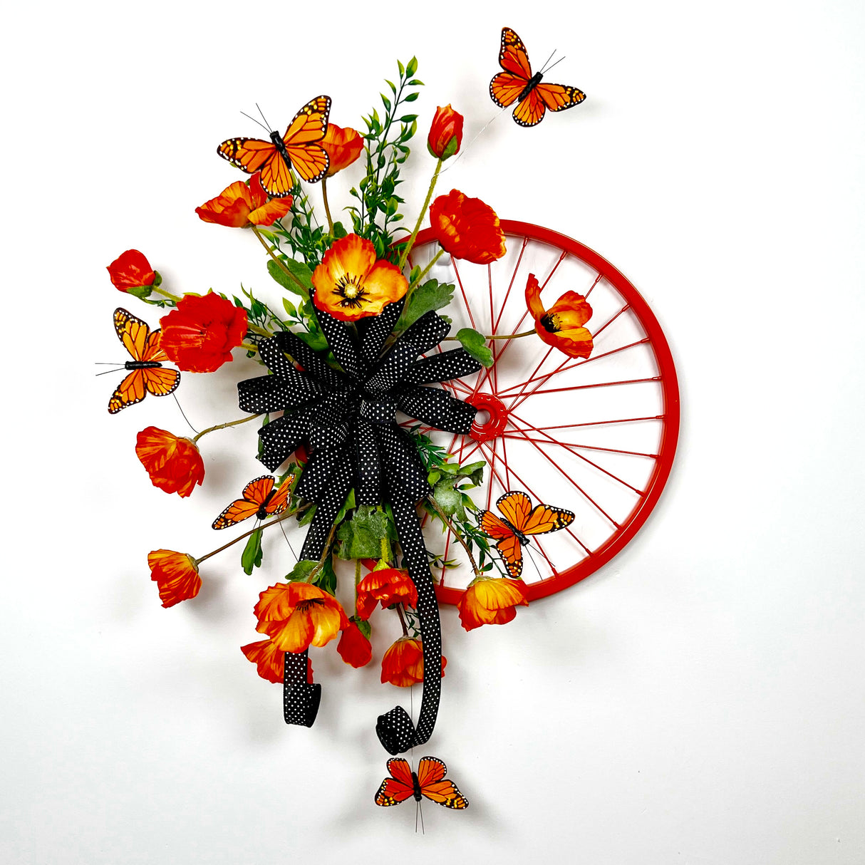 Wreath Community Orange Poppy Bicycle Wheel Kit