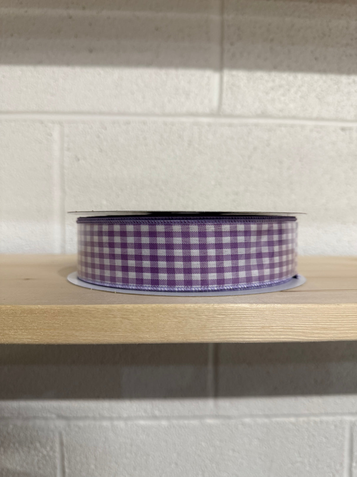 1.5” X 50YD Woven Gingham Ribbon (Lavender)