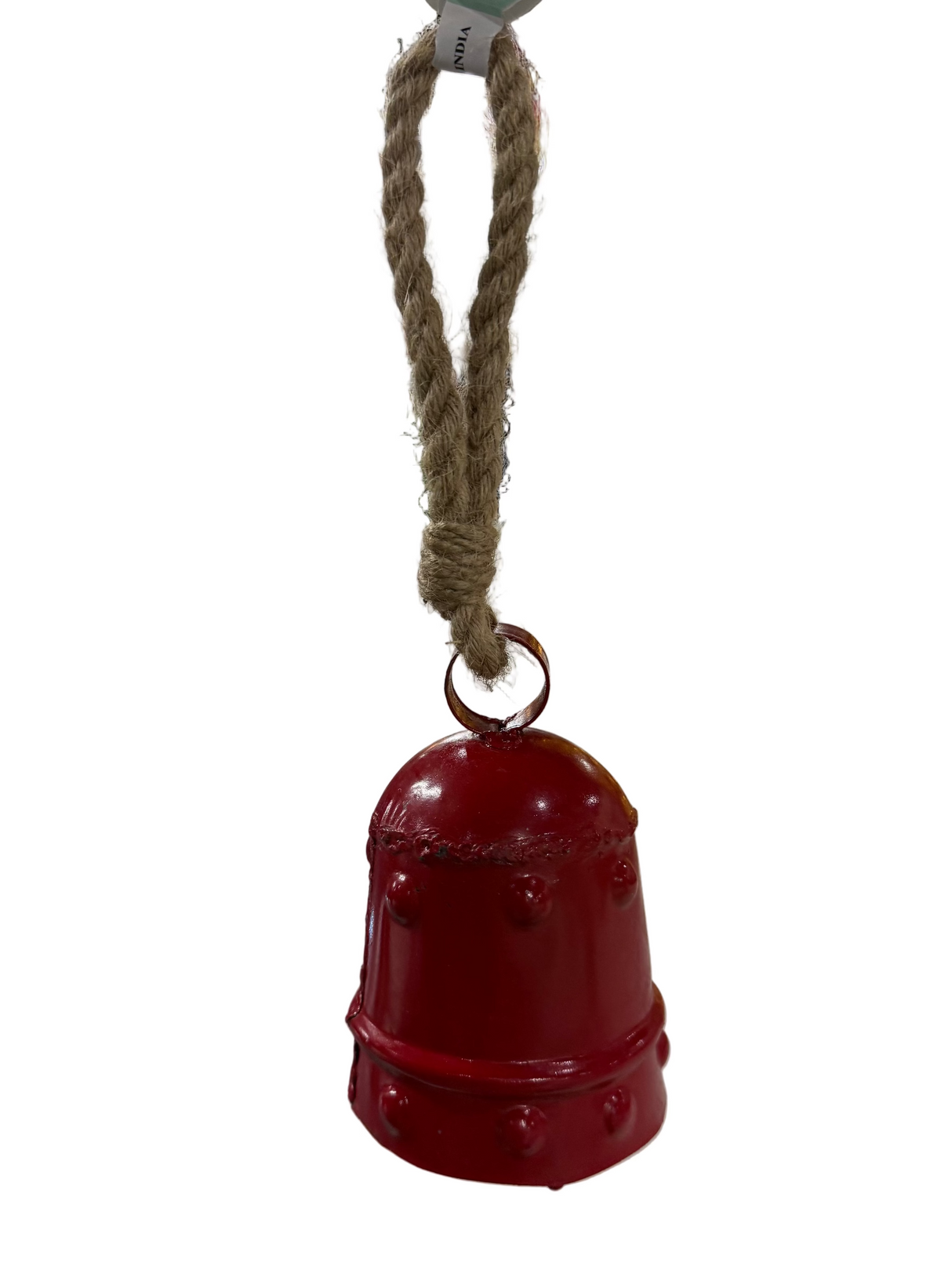 4" Antique Iron Bell W/Rope Tie