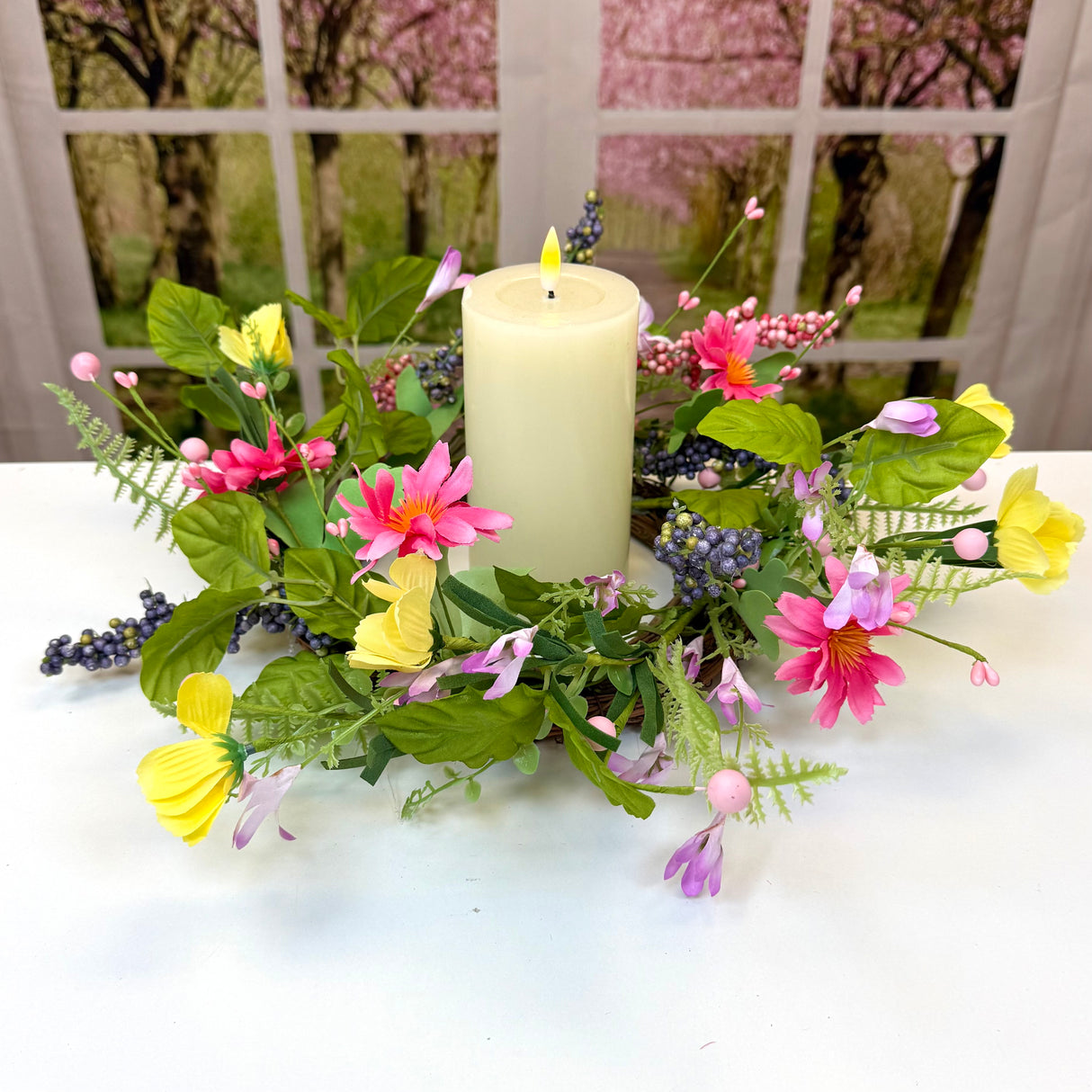 Angel Vine Daisy Candle Ring Wreath Kit