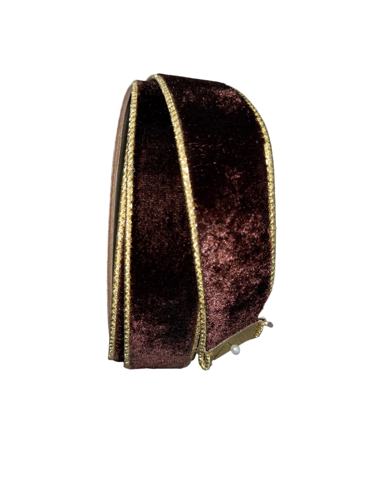 1.5"X10YD Flashy Velvet (Chocolate) Farrisilk