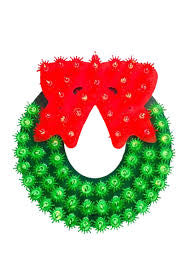 11" 70 Lights Wreath Window Sculpture