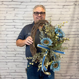 Blue Sunflower Wreath Kit