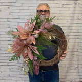 Rose Gold Poinsettia Wreath Kit
