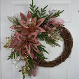 Rose Gold Poinsettia Wreath Kit