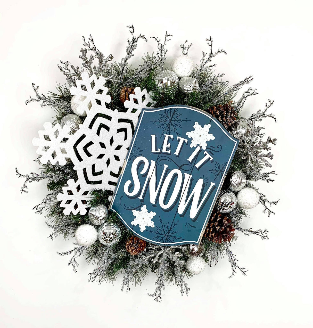 Let It Snow Blue and White Wreath TUTORIAL ONLY