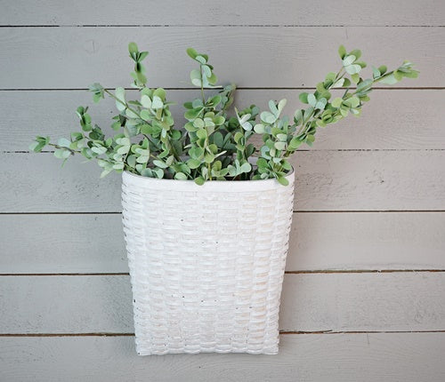 Woven White Wall Pocket Basket (17" Long x 14" Wide)
