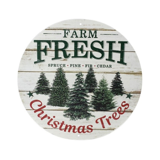 12"Dia Farm Fresh Christmas Trees Sign