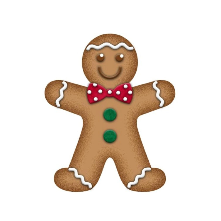 12"H Metal/Embossed Gingerbread Boy