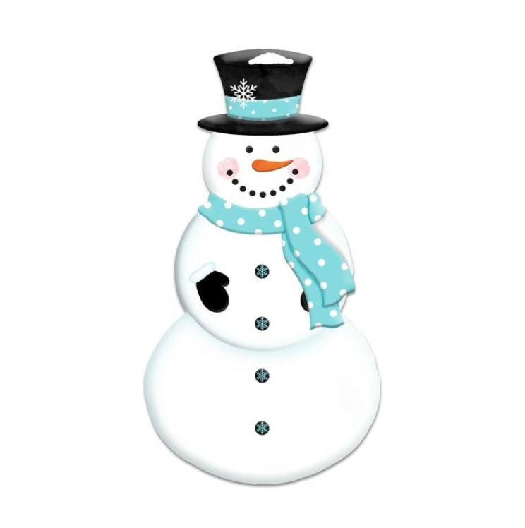 12"H x 6.5"L Embossed Snowman W/Scarf