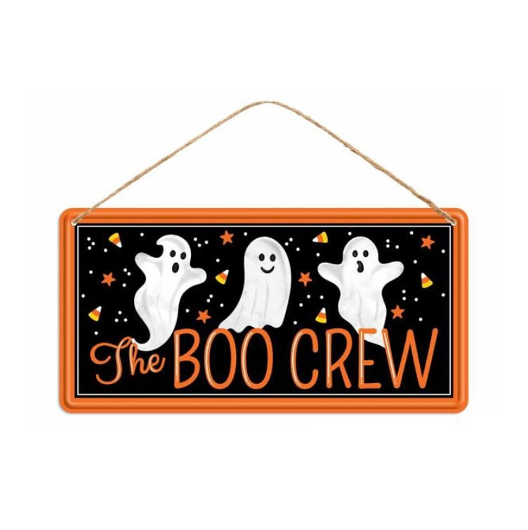 12"Lx6"H Tin The Boo Crew Sign