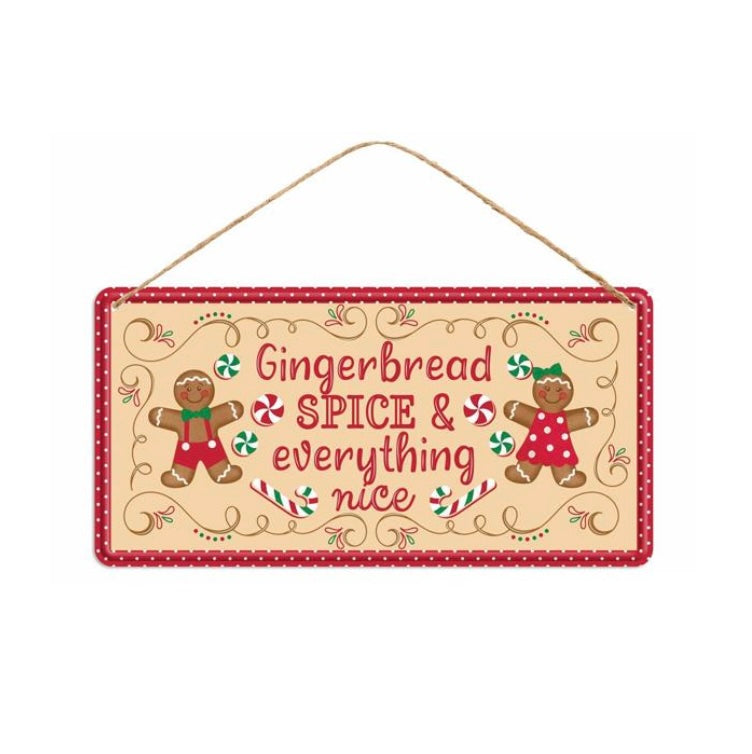12"L Tin Gingerbread Spice Sign